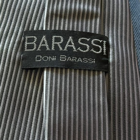 BARASSI Doni Barassi silver‎ stripe men’s tie - Picture 3 of 4